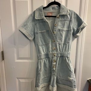 show me your Mumu cannon denim romper XS